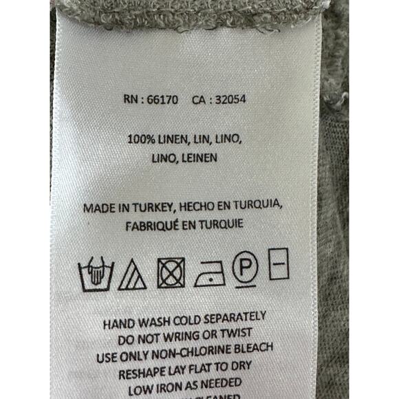 Anthropologie AKEMI + KIN Grey Lattice Linen T shirt Greym Size Small Coquette - Picture 4 of 6